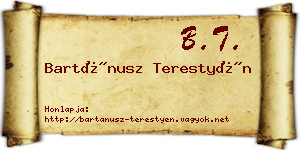Bartánusz Terestyén névjegykártya